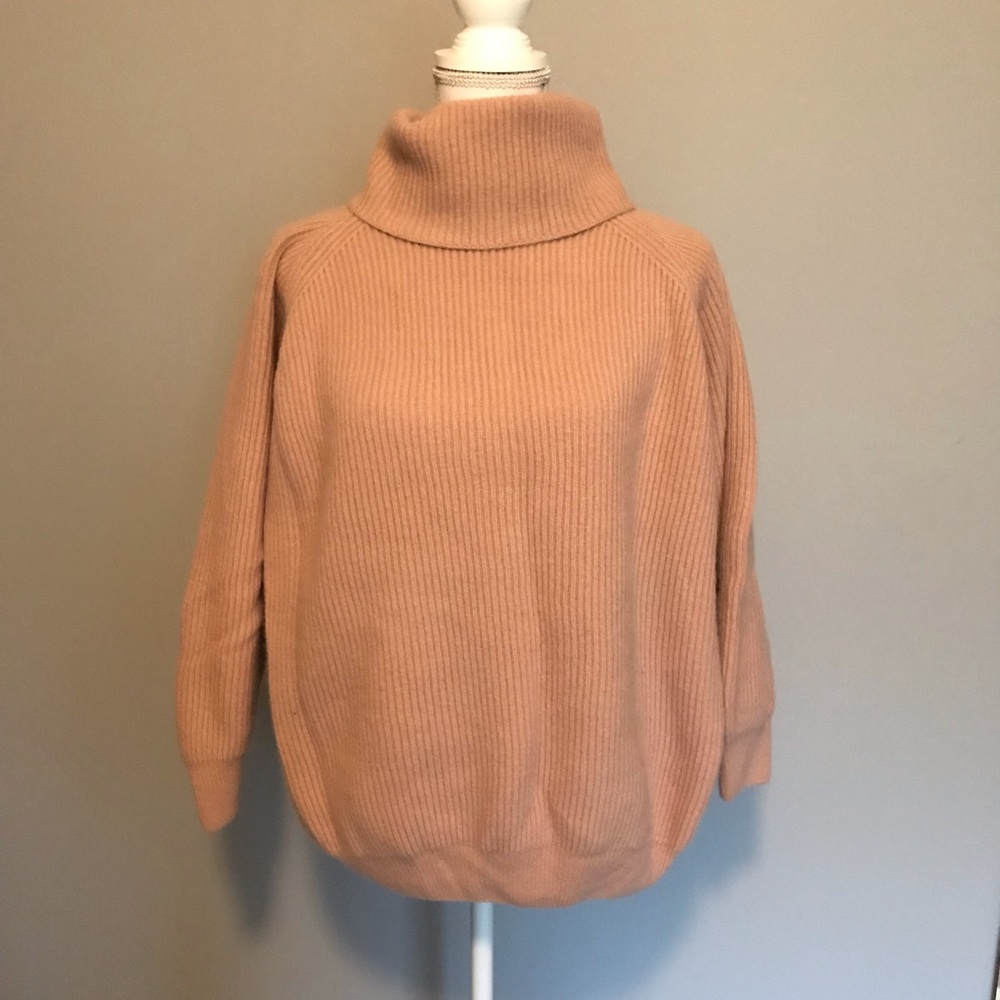 MaxMara Angora Wool Turtleneck Sweater Blush Nude